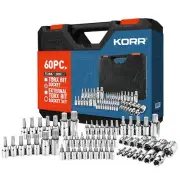 Tools KSS008 60pc Torx Bit Socket and External Torx Socket Set