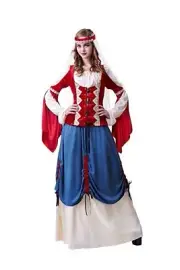 HGM Costumes Women's Forest Wench Renaissance Halloween Costume Red Dress, Large