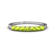 TriJewels Peridot 7 Stone Women Stackable Wedding Band Ring 14K Gold JP:33315