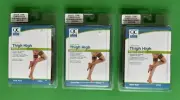 3 Thigh High Support Compression Stockings 20-30 MMHG Beige Medium Latex Free
