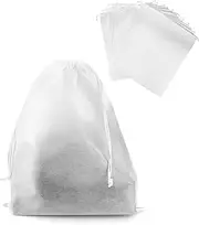 [QWORK] Drawstring Dust Covers, 6 Pcs Breathable Non-woven Fabric Large Cloth Storage Pouch String Bag for Handbags Purses Shoes, 12 Pcs, 50x40cm