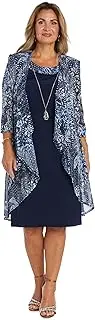 [R&M Richards] 2PC Formal Daytime Printed Flyaway Jacket & Sheath Dress