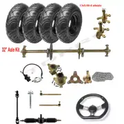 810mm ATV Go Kart Quad Rear Axle Kit , 6" Wheels Front Steering 420 Sprocket