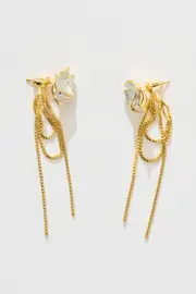Zelie Ear Jacket in Gold Pearlescent Floral one size