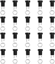 EMSea 20PCS 2.1mmx5.5mm 2 Pins Female DC 12V Power Jack Panel Mount Screw Nut DC Socket Electrical Plug Female Panel Mounting Adapter Connector Electronics Accessories