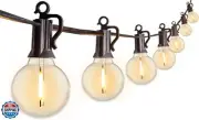 Outdoor String Lights 25 Feet G40 Globe LED Patio Lights with 13 Edison Plast