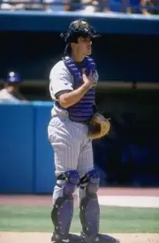 Catcher Jorge Fabregas of the Arizona Diamondbacks in action 1998 Old Photo 5