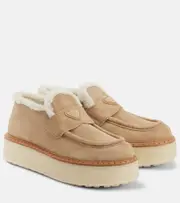 [Prada] Prada Evolve suede platform loafers AU 9.5 beige