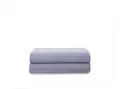 Organic Shirting Stripe 400-Thread Count Flat Sheet - Blue Stripe - Size Queen