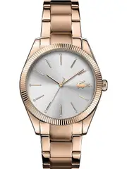 Lacoste 2001160 Silver Dial Rose Gold Stainless Steel Womens Watch