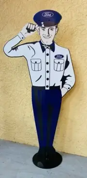 NEW Ford Service Station Attendant tin metal sign on steel base