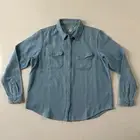 Outerknown Womens Blanket Shirt M/L Button Collar Pockets Light Blue NWT