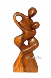 12" Wooden Abstract Sculpture Statue Hand Carved "Forever Mine" Gift Home Decor