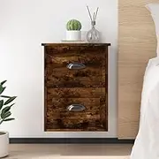 Wall-Mounted Bedside Cabinets 2 pcs Smoked Oak 41.5x36x53cm Bedroom Storage