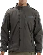 [Maiyifu-GJ] Men's Camo Zip Softshell Tactical Jacket Fleece Lined Jackets Windbreaker Hiking Winter Outdoor Windproof Jacket
