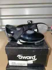 Award Dance TS100 Black Patent strap tap shoes