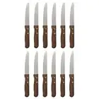 NEW ATHENA JUMBO STEAK KNIFE WITH RIVETED HANDLE SET 12 Knives Round Tip