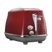 DeLonghi Icona Capitals 2 Slice Toaster - Tokyo Red