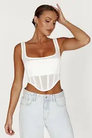 Delaney Corset Bustier - White