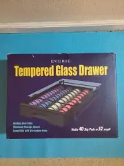 EVERIE Tempered Glass Top Organizer Drawer Holder For 40 Big Pods Or 52 Small