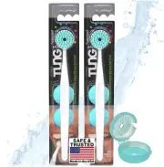 Tung Plastic Tongue Scraper with Protective Caps, Tongue Brush, Tongue Cleaner f