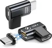 HanCenDa USB C Magnetic Adapter 240W, 24Pin 90 Degree Type C With USB4 40Gbps Data Transfer, 8K 60Hz Video for Thunderbolt 3/4, MacBook Pro/Air, iPhone 15 Elbow, 2Pack