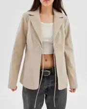 Urban Outfitters UO Noa Faux Suede Tie-Front Jacket - size S- NWT - $99