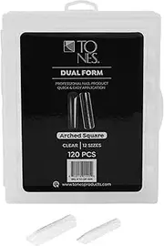 TONES Dual Form 120 PCS (Arched Square) Soft Reusable Gel Tips, Shape Nail Extension Mold