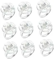MUSISALY 100pcs Mini Flower Nail Art Ring Wearable Manicure Color Holders for DIY Nail Designs Easy Cleanup and Blending for Professional and Home Use