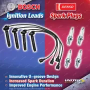 Bosch Ignition Leads + 4x Denso Iridium Tough Spark Plugs for Subaru Forester SF (for: Subaru)