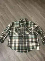 Cinnie Green Plaid Shacket XL