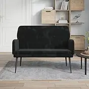 Bench Black 108x79x79 cm Velvet Storage Furniture