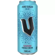 V Blue Zero Sugar Guarana Energy Drink Can 500ml