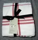 NWT West Elm Red White Farmhouse Cottage Plaid Gingham Queen Duvet Cover Cotton