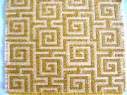 dollhouse doll house miniature WOVEN RUG CARPET ACCENT GOLD WHITE RETRO