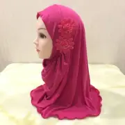 1pcs 2-7 Years Girls Arabian Hijab Chapel Scarf Hat Flower Wrap Scarf Shawl Soft