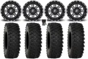 Fuel Lethal 14" Wheels Black 28" ATX470 Tires Polaris RZR XP 1000 / PRO XP