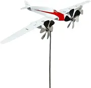 Airplane Weathervane - Adaptable Aesthetic Metal Aircraft Pinwheel Garden Decor Art | Precision Weight Outdoor Flight Plane Arts Decore for Yard Gardens Outside Lawn Patio