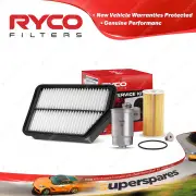 Ryco Oil Air Fuel Filter Service Kit for Hyundai Ix35 LM 4cyl Turbo Diesel D4HA