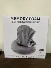 MASTER MEMORY FOAM NECK PILLOW WITH HOODIE WIRELESS EAR BUD MODEL MV-NPH NEW