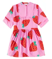 [Stella McCartney Kids] Stella McCartney Kids Printed ruffled dress Y 4 pink