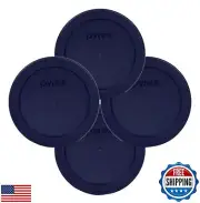 Pyrex 7200-PC Round Storage Cover for Glass Bowls, Dark Blue (4-Pack)