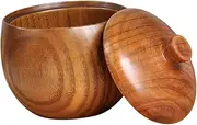 ABOOFAN 1Pc Wooden Condiment Pot Kitchen Seasoning Box Vintage Style Salt and Spice Container with Lid for Flour Sugar and Loose Tea Storage Home Decor and Practical Use