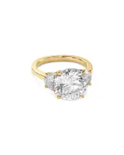 Bloomingdale's Fine Collection Certified Lab Grown Diamond Round & Half Moon Three Stone Engagement Ring in 18K Yellow Gold, 7.80 tcw