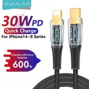 30W PD USB-C Fast Charging Cable for iPhone 14 13 Pro Max Black with MFi Chip