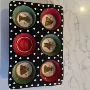Pier 1 Import Holiday Christmas Muffin Ceramic Dish Pan Cake Muffins Biscuits