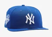New Era New York Yankees 2000 WS Patch 59FIFTY Blue Hat Size 7 1/4 Sky Blue Brim