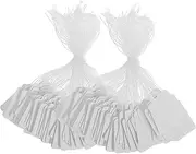 VILLFUL 200pcs Writable Tags with Prestrung String White Labels for Jewelry Clothing and Effortless Attachment and Marking