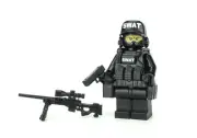 Battle Brick SWAT Sniper Police Minifigure made with real LEGO® minifig