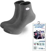 [OMEO] Quantum Energy Socks for Women – Pain Relief, Improved Circulation, Balance & Stability – Graphene-Infused, Moisture-Wicking, Odor-Resistant, Joint Support – Grey Ankle Socks, Grey